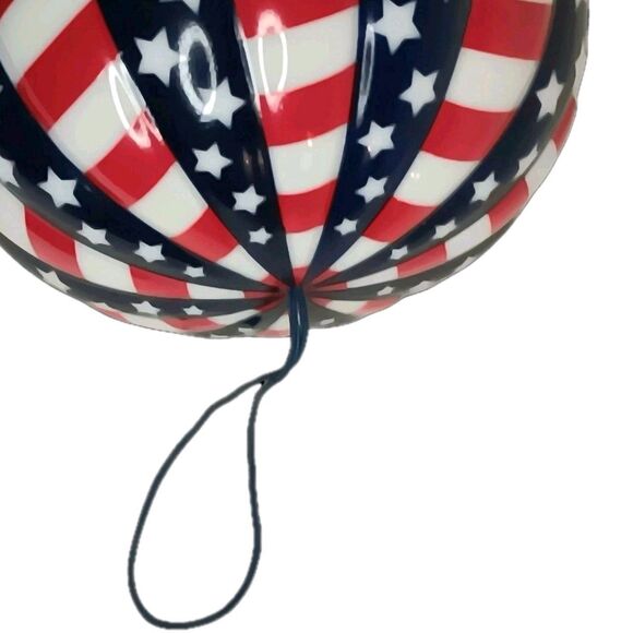 Danbury Mint Santa In Hot Air Balloon Ornament Stars And Stripes 2006 With Box - Picture 7 of 11